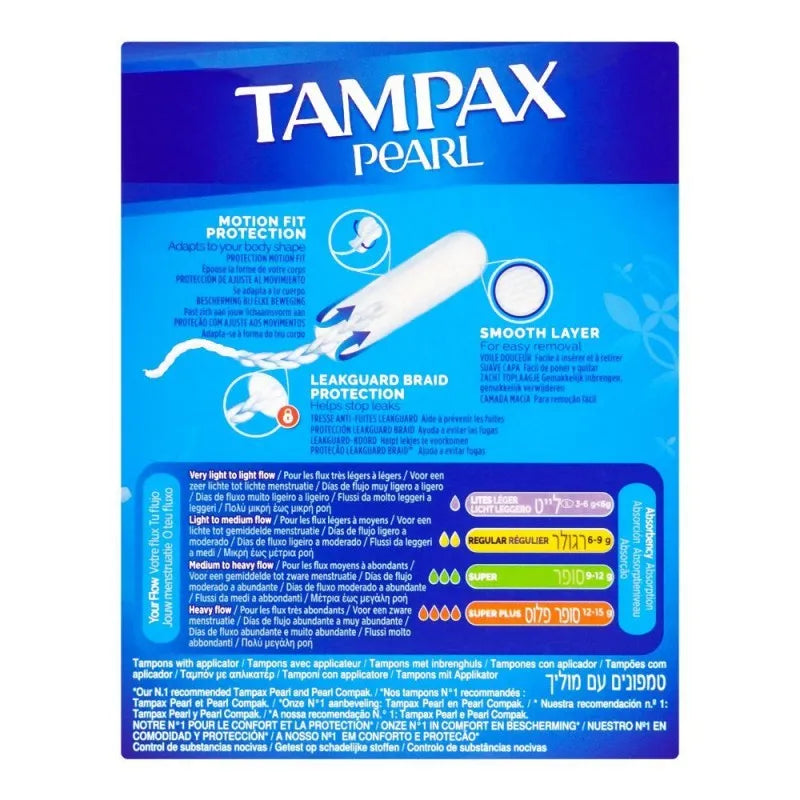 tampax pearl 3x comfort super tampoons, 18 pack image2