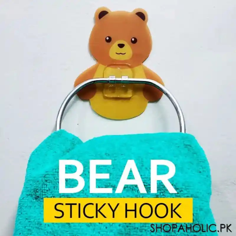 teddy bear sticky towel hook main image