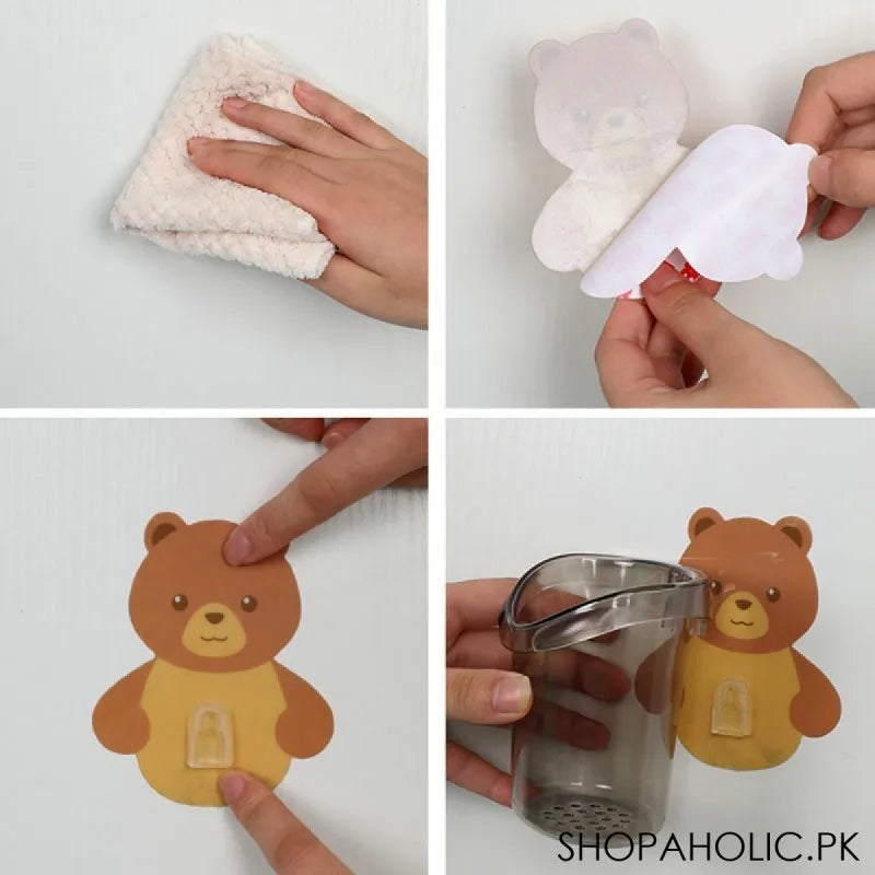 teddy bear tooth brush holder for bathroom image4