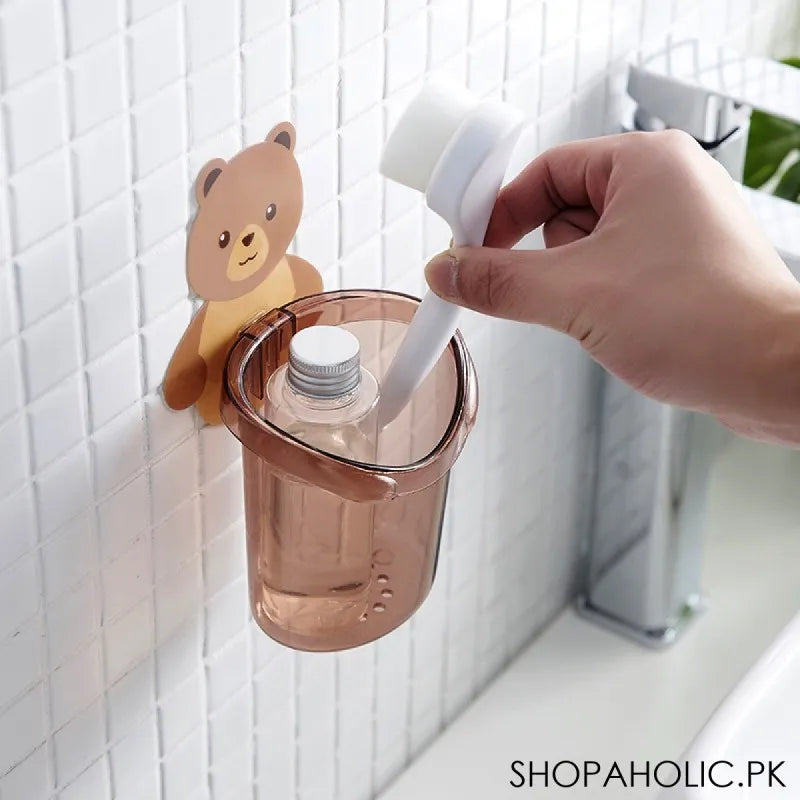 teddy bear tooth brush holder for bathroom image5