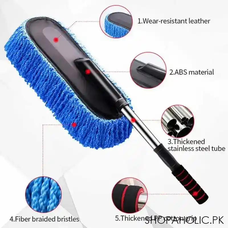 telescopic microfiber car cleaning duster with long handle image3