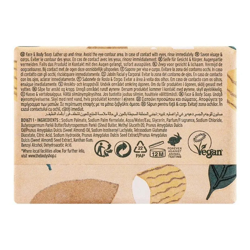 the body shop almond milk & honey cleansing bar, for sensitive & dry skin, 100g image2