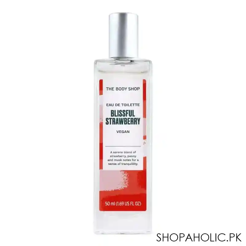 the body shop blissful strawberry, vegan, eau de toilette, for women, 50ml main image