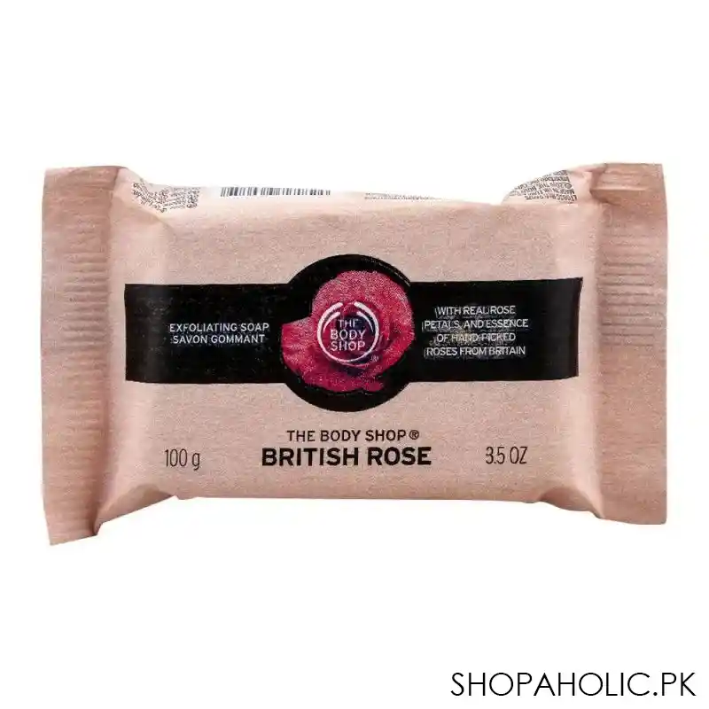 the body shop british rose exfoliating soap, 100g main image