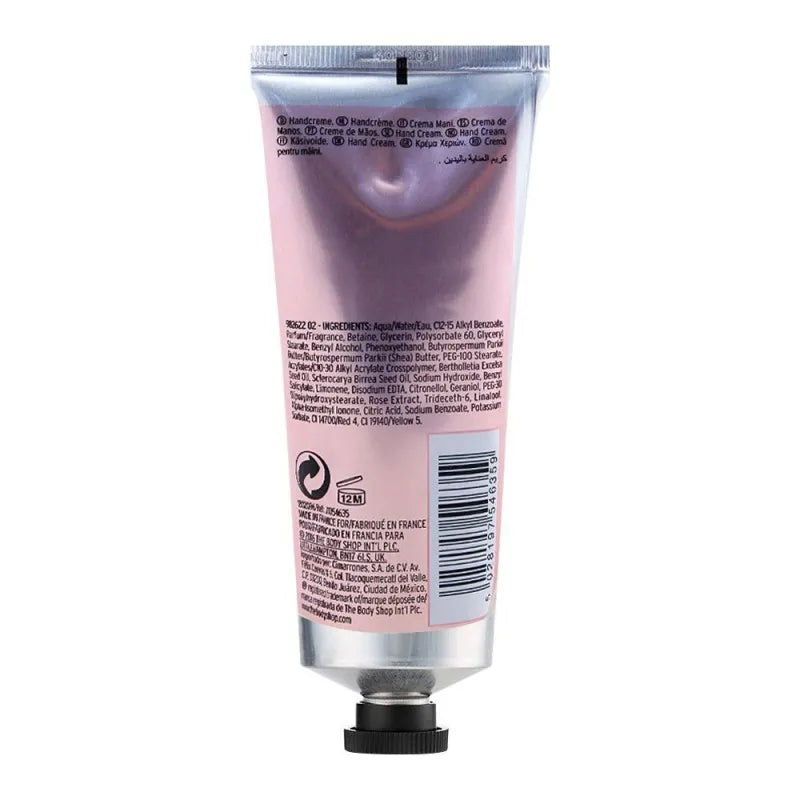 the body shop british rose petal soft hand cream, 100ml, tube image2