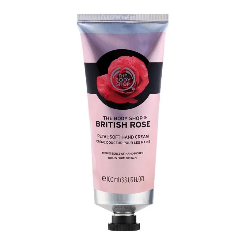 the body shop british rose petal soft hand cream, 100ml, tube main image