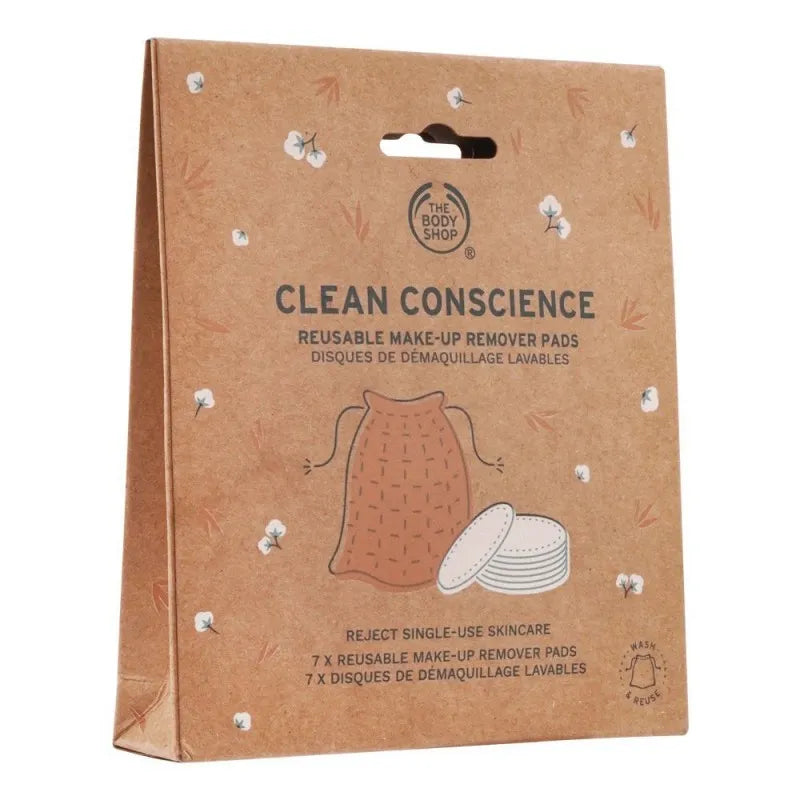 the body shop clean conscience reusable make up remover pads, 7 pack main image