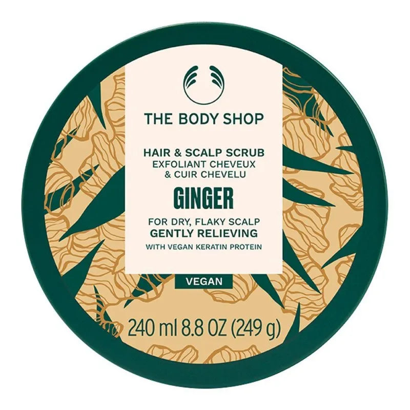 the body shop ginger vegan hair & scalp scrub, for dry, flaky scalp, 240ml main image