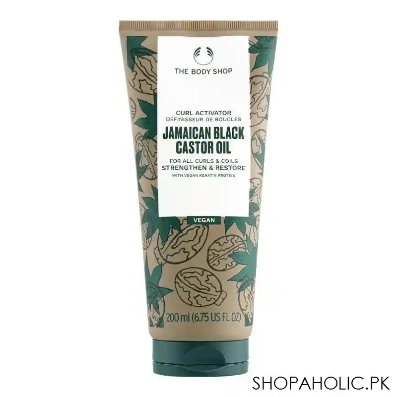 the body shop jamaican black castor oil, vegan, curl activator, 200ml main image