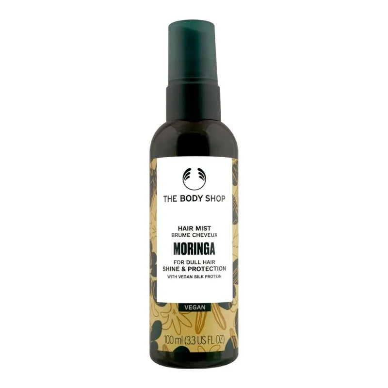 the body shop moringa shine & protection vegan hair mist, for dull hair, 100ml main image