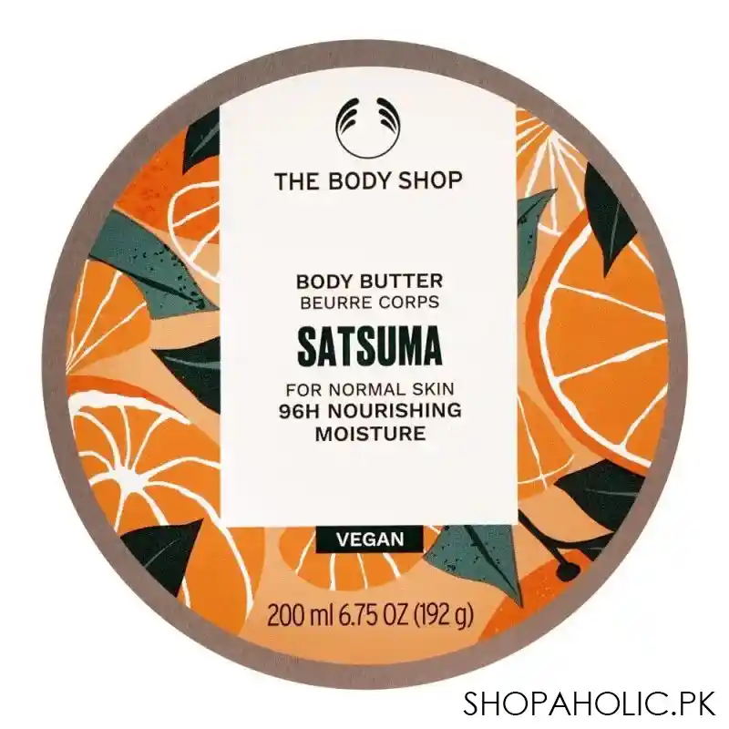 the body shop satsuma 96h nourishing moisture vegan the body butter, normal skin, 200ml main image