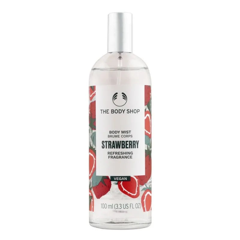 the body shop strawberry refreshing body mist, vegan, 100ml main image