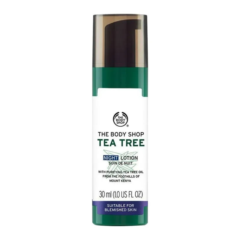 the body shop tea tree night lotion, suitable for blemished skin, 30ml main image