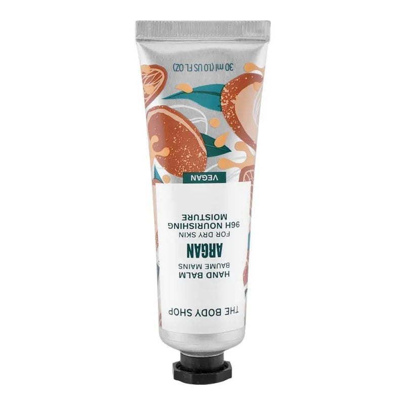 the body shop vegan argan 96 hours nourishing moisture hand balm, for dry skin, 30ml main image