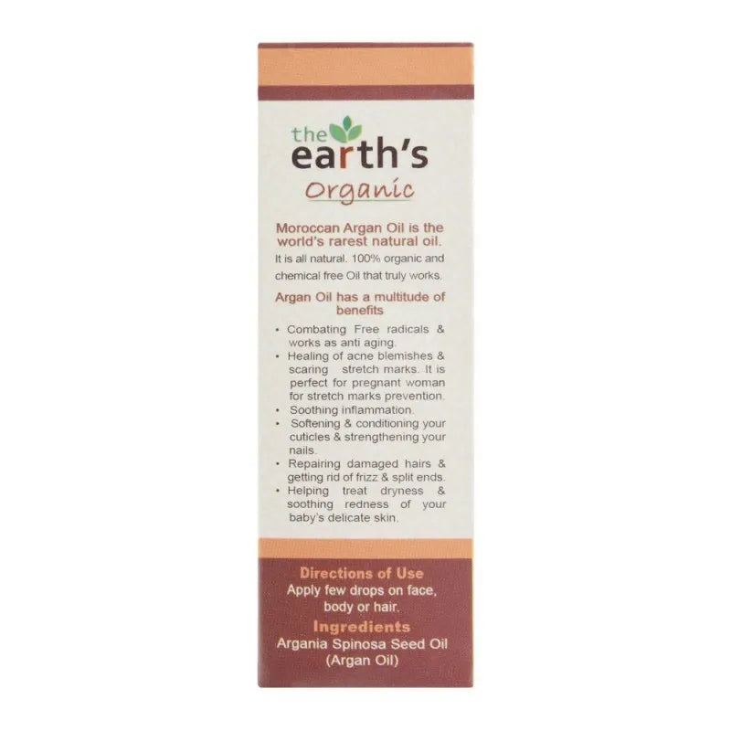 the earth's organic moroccan multi purpose argan oil, 40ml image2