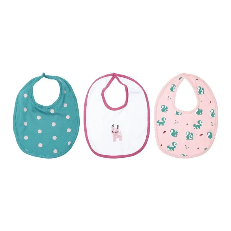 the nest autumn forest bib, deep jungle/white /rose cloud, 3 pack, 6858 main image