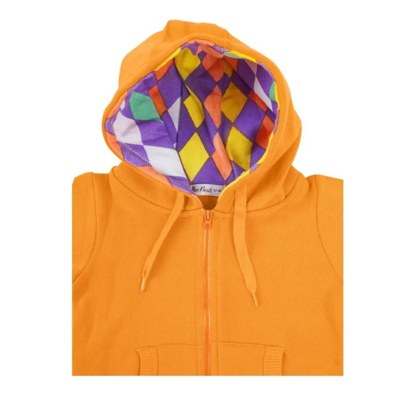 the nest circus long sleeve hoodie kangro pocket jacket, sun orange image2