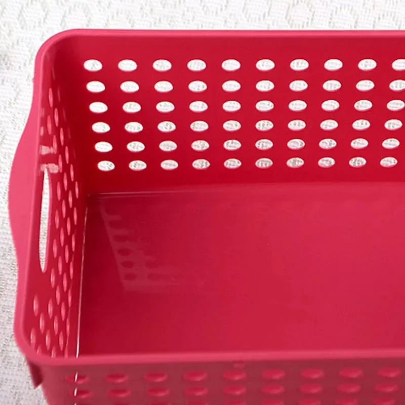 thick rectangular plastic storage basket for home and office image2