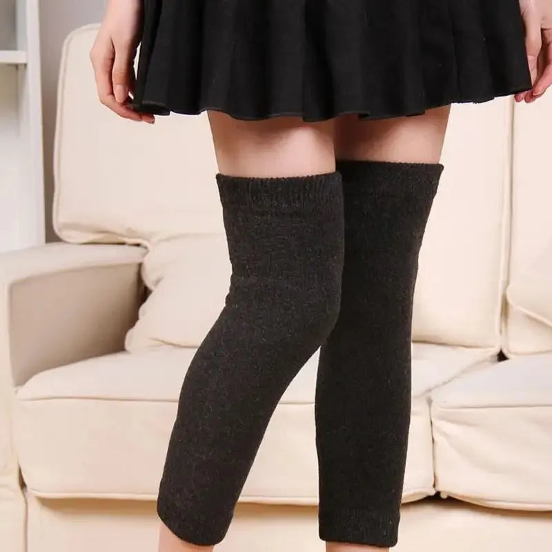 thigh warm footless socks image5