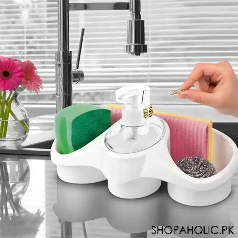 tidy soap dispensing sponge holder main image