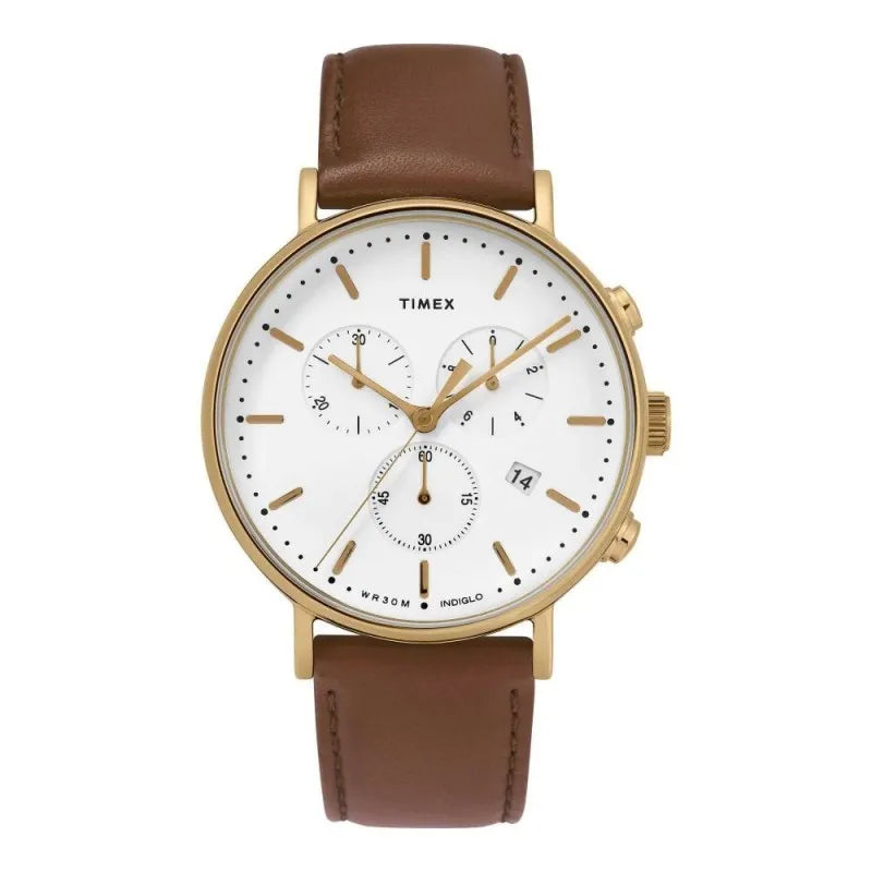 timex menn brown strap chronograph watch, tw2t32300 main image