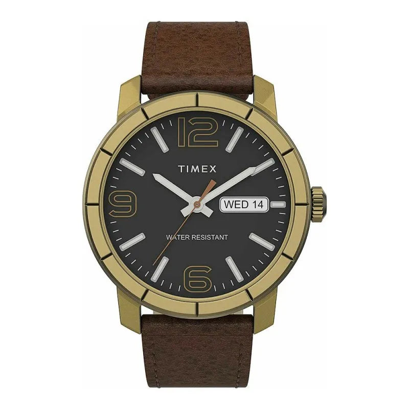 timex men's 44mm mod 44 leather strap watch, tw2t72700 main image