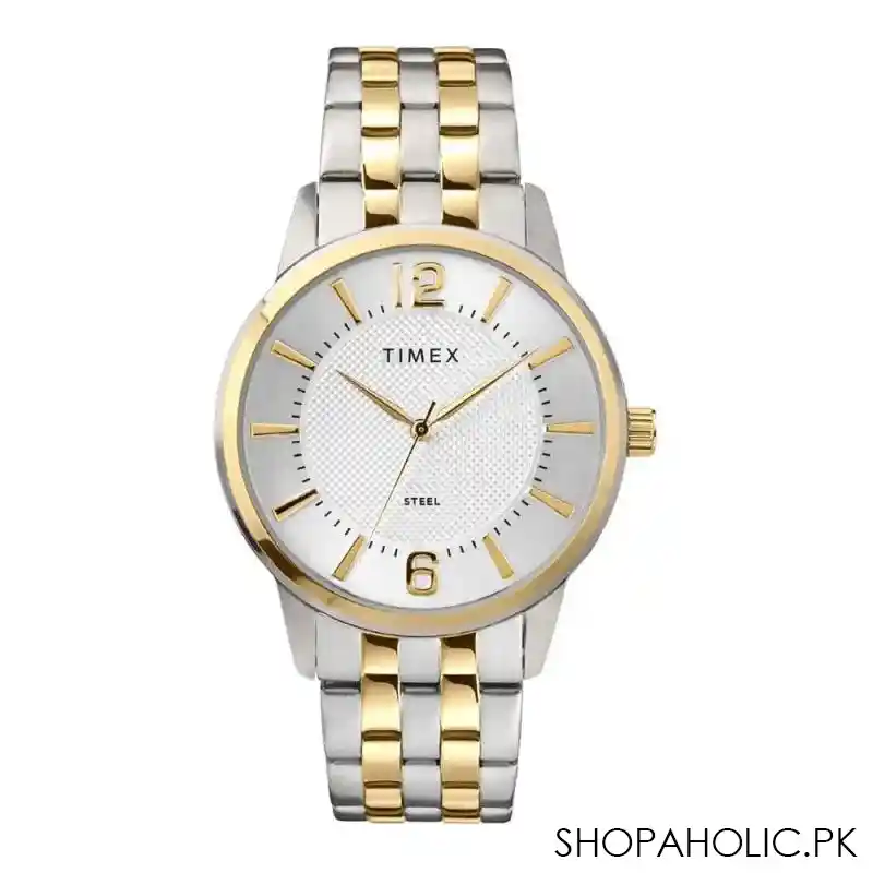 timex men's analog 40mm two tone stainless steel bracelet watch, tw2t59900 main image