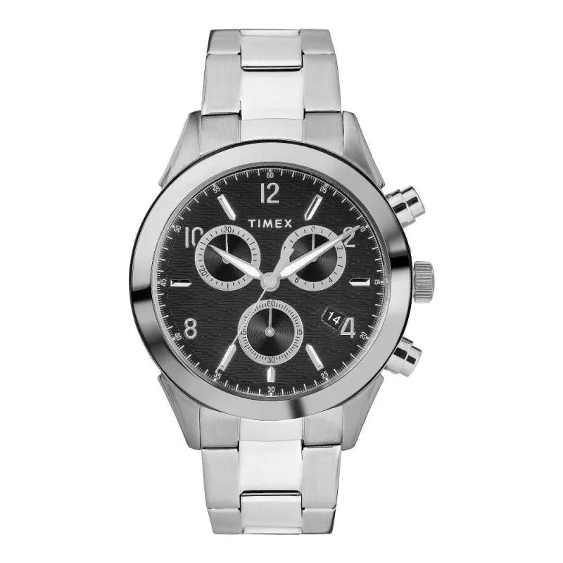 timex men's chrome round dial & bracelet chronograph watch, tw2r91000 main image