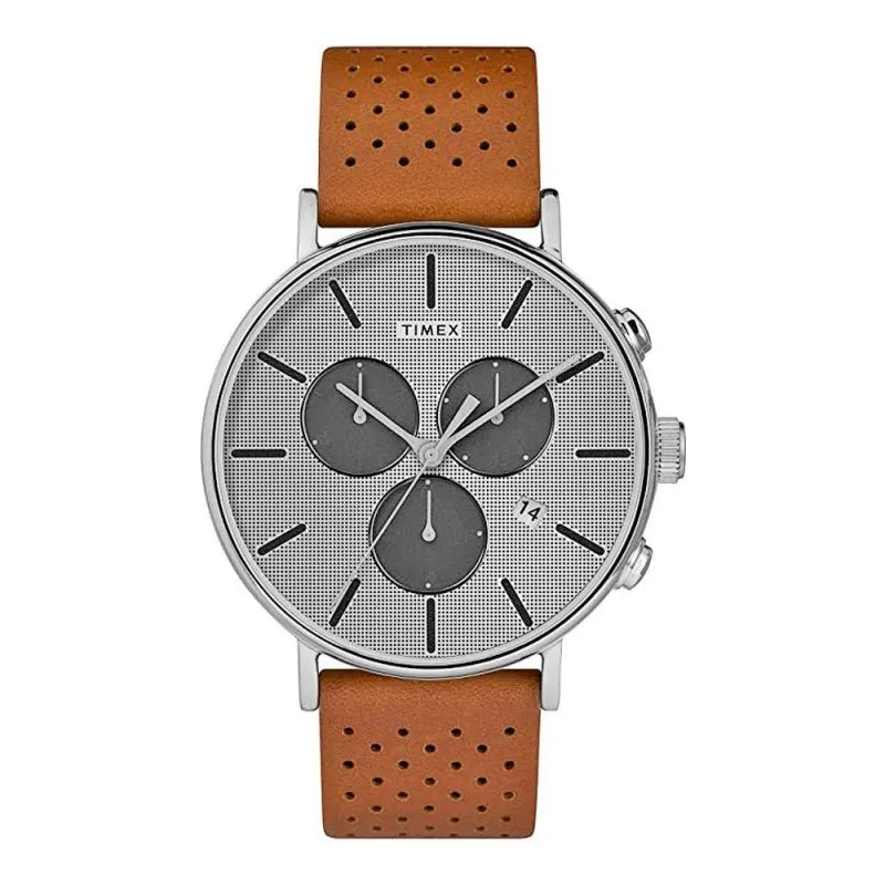 timex men's fairfield chronograph supernova leather strap watch, 41mm, tw2r79900 main image