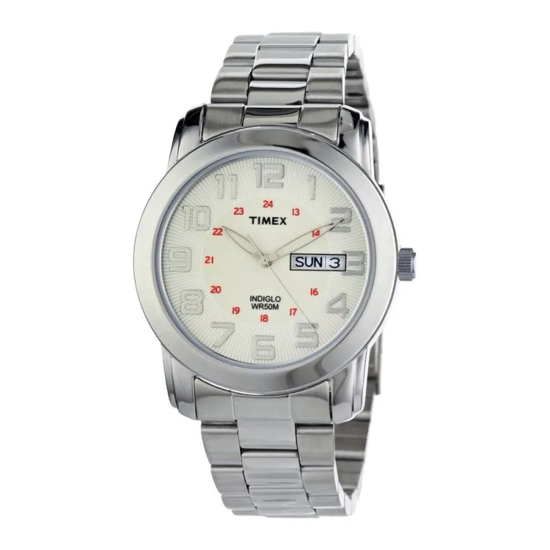 timex men's highland street, silver tone stainless steel bracelet watch   t2n437 main image