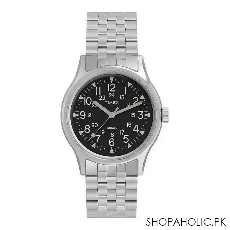 timex quartz movement black dial men's watch, tw2r68400 main image