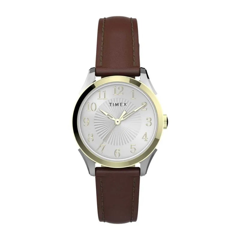 timex women brown strap analog watch, tw2t66700 main image