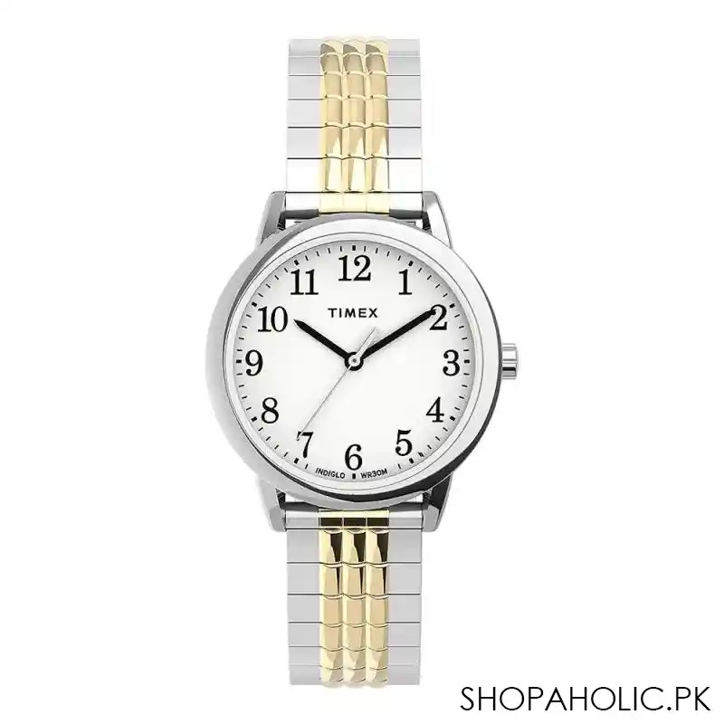 timex women's easy reader 30mm perfect fit two tone watch, tw2u08500 main image