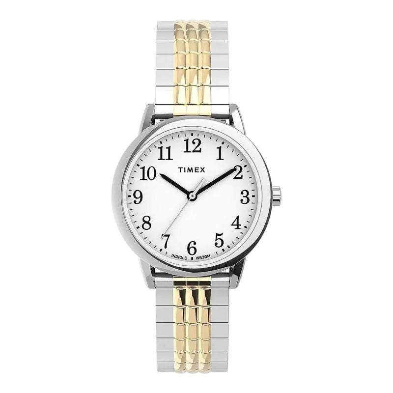 timex women's easy reader 30mm perfect fit two tone watch, tw2u08500 main image