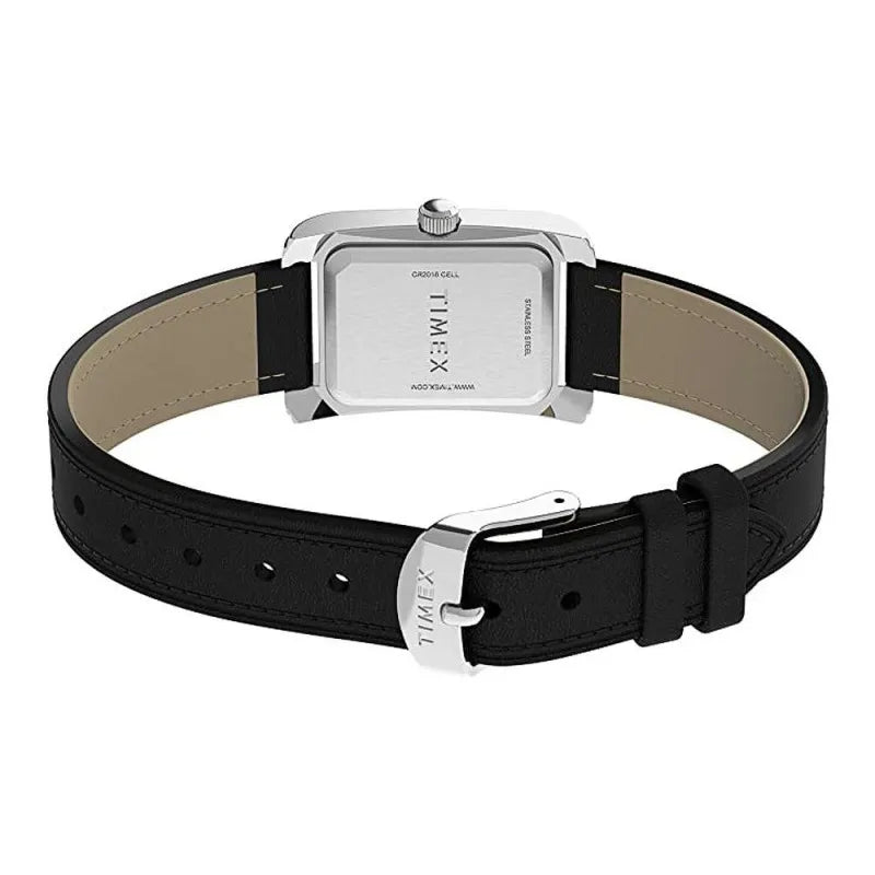 timex women's meriden 21mm black leather strap watch, tw2u06200 image3