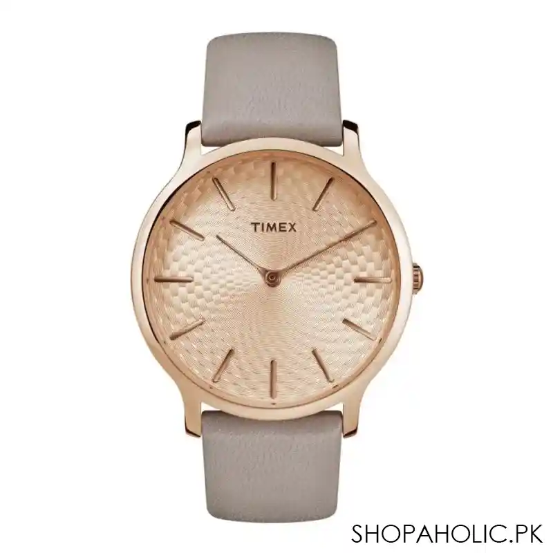 timex women's metropolitan 40mm watch, gold/gray   tw2r49500 main image