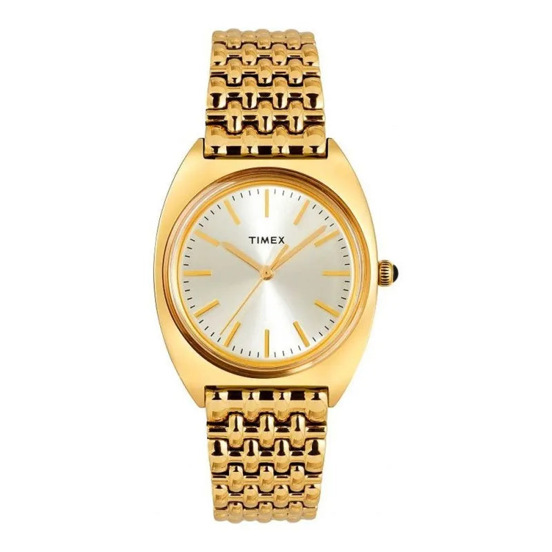 timex women's milano 33mm stainless steel bracelet watch, golden, tw2t90400 main image