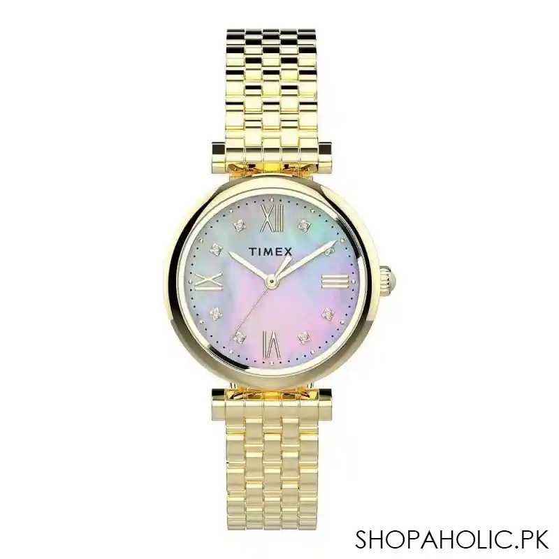 timex women's mother of pearl dial women's watch, tw2t78900 main image