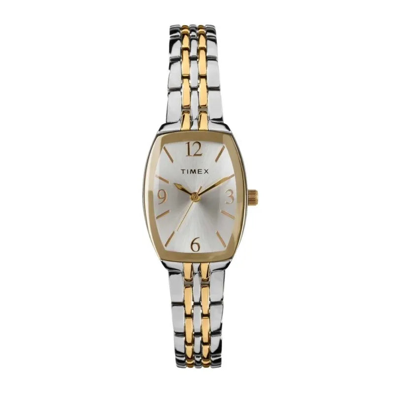 timex women's square dial with two tone bracelet analog watch, tw2t50200 main image