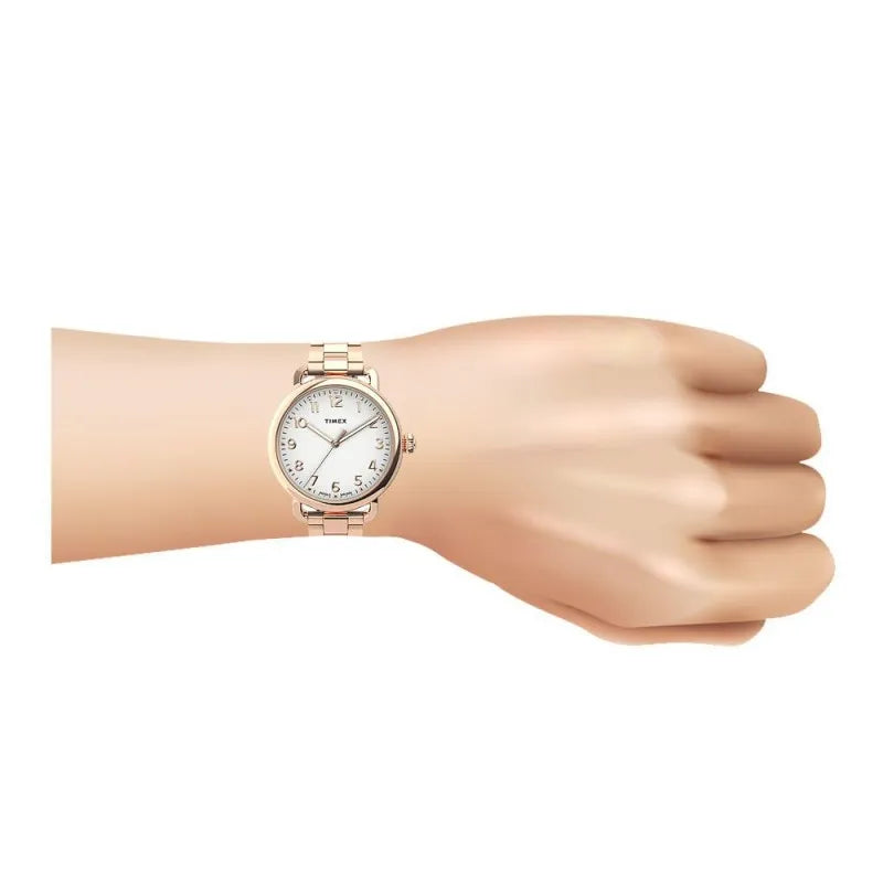 timex women's standard stainless steel 34mm watch, golden, tw2u14000 image5