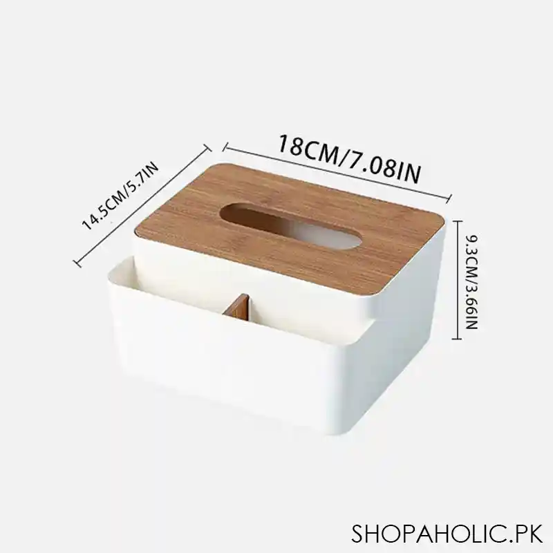 tissue box bamboo lid with multifunctional storage box for home and office image9