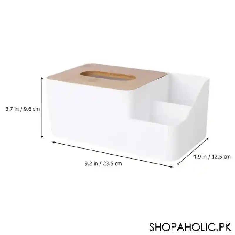 tissue box bamboo lid with multifunctional storage box image2