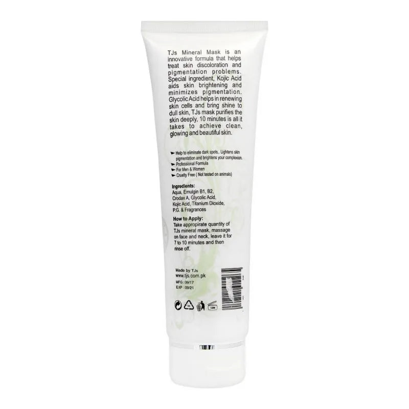 tjs professionals mineral face mask, alcohol free, all skin types, 120ml image2