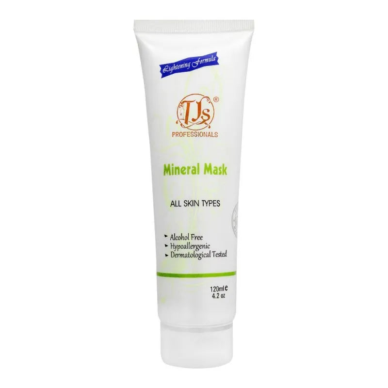 tjs professionals mineral face mask, alcohol free, all skin types, 120ml main image