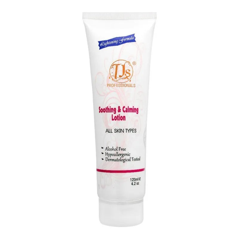 tjs professionals soothing & calming lotion, alcohol free, all skin types, 120ml main image