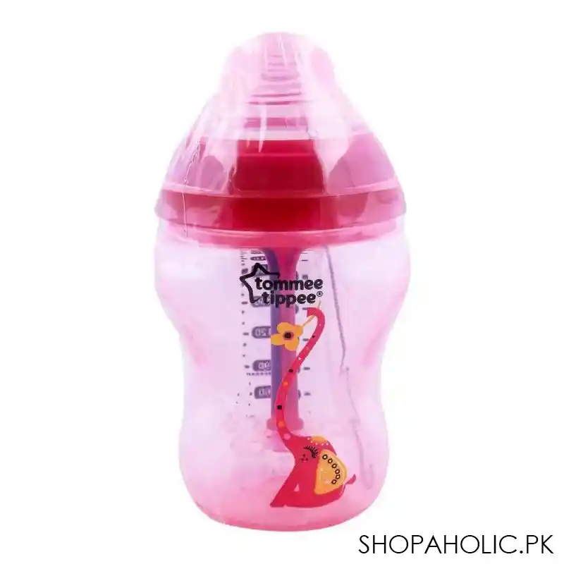 tommee tippee 0m+ pp feeding bottle, red/elephant, 260ml   422656/38 main image