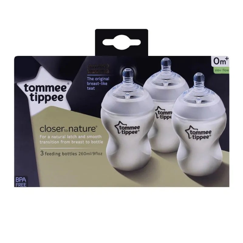 tommee tippee 3 pack 0m+ slow flow feeding bottles image2