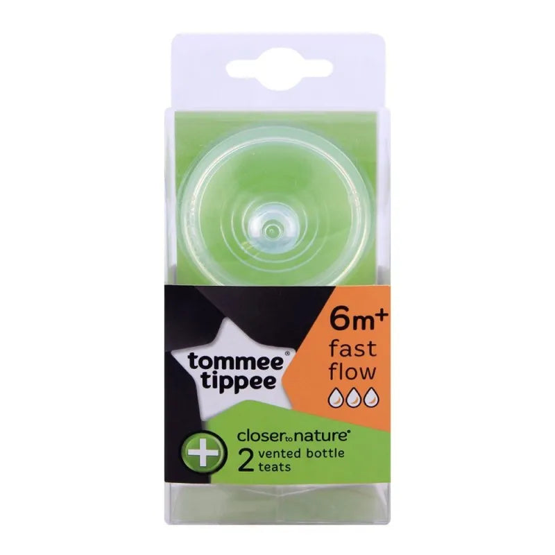 tommee tippee 6m+ fast flow closer to nature teats 2 pack   421224/38 image2