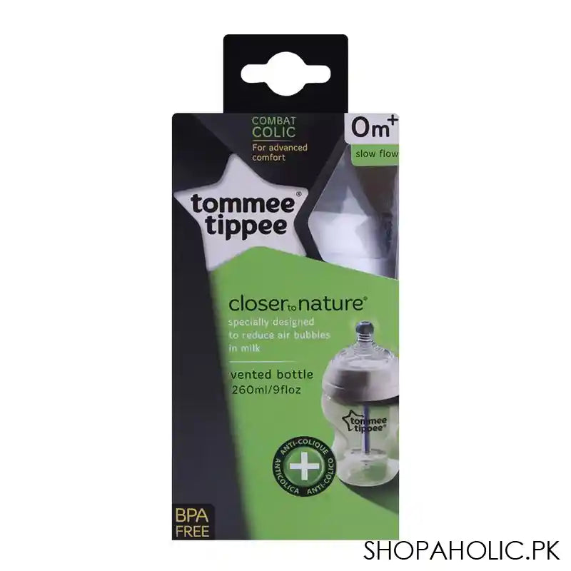 Tommee Tippee Anti-Colic 0m+ Slow Flow Feeding Bottle 260ml - 421136/38 - Image 3