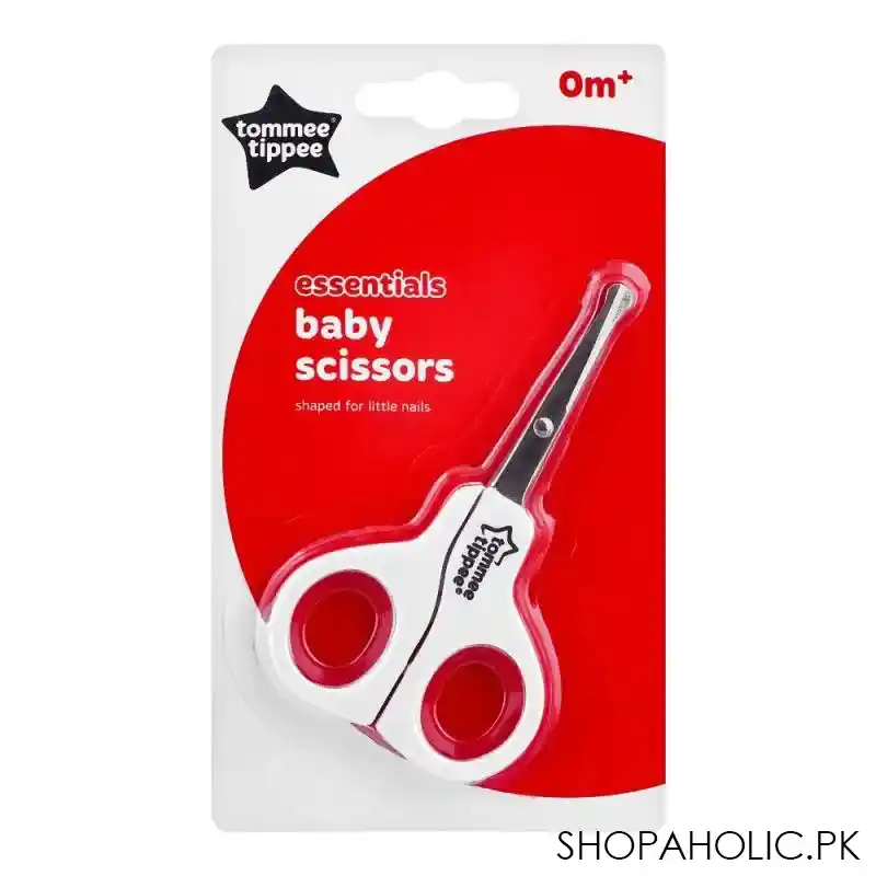 tommee tippee essentials baby scissors, shaped for little nails, 0m+, 433044 main image